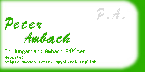 peter ambach business card